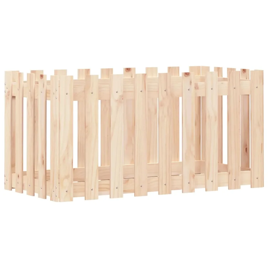 Lit surélevé de jardin design de clôture 100x50x50cm pin massif - 4