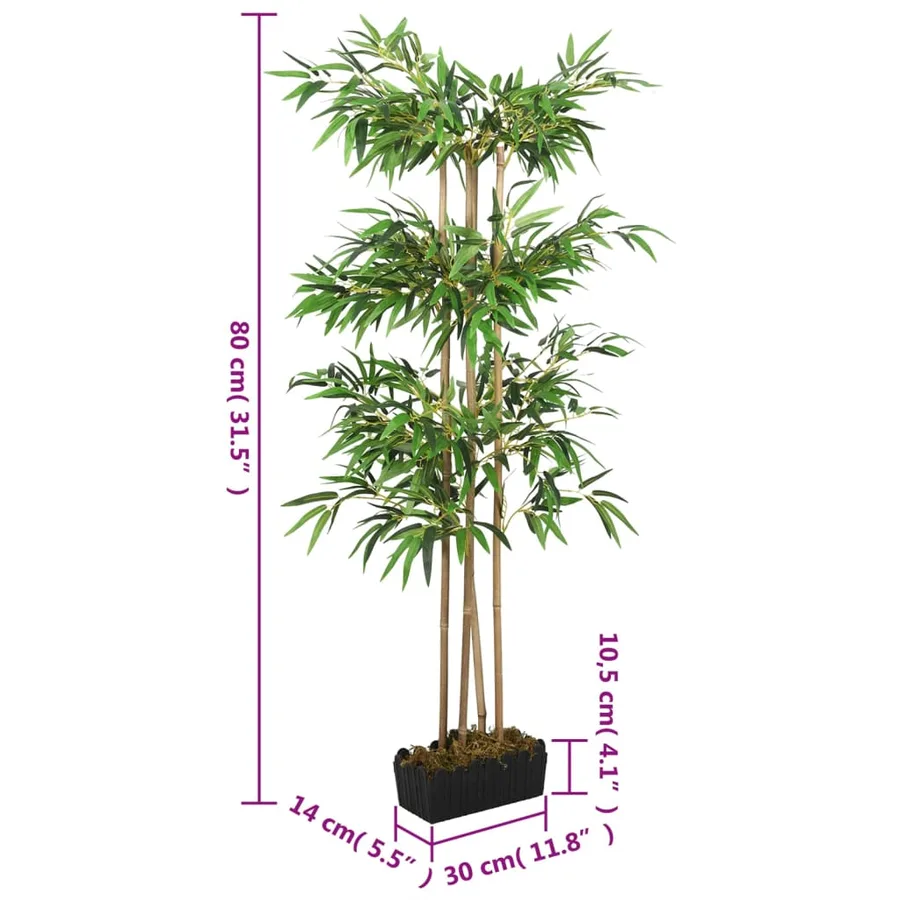 Bambou artificiel 380 feuilles 80 cm vert - 5