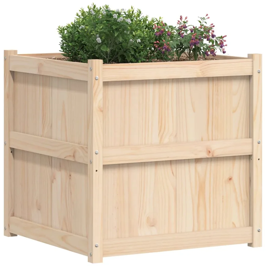 Jardinière d'extérieur 70x70x70 cm bois de pin massif - 4