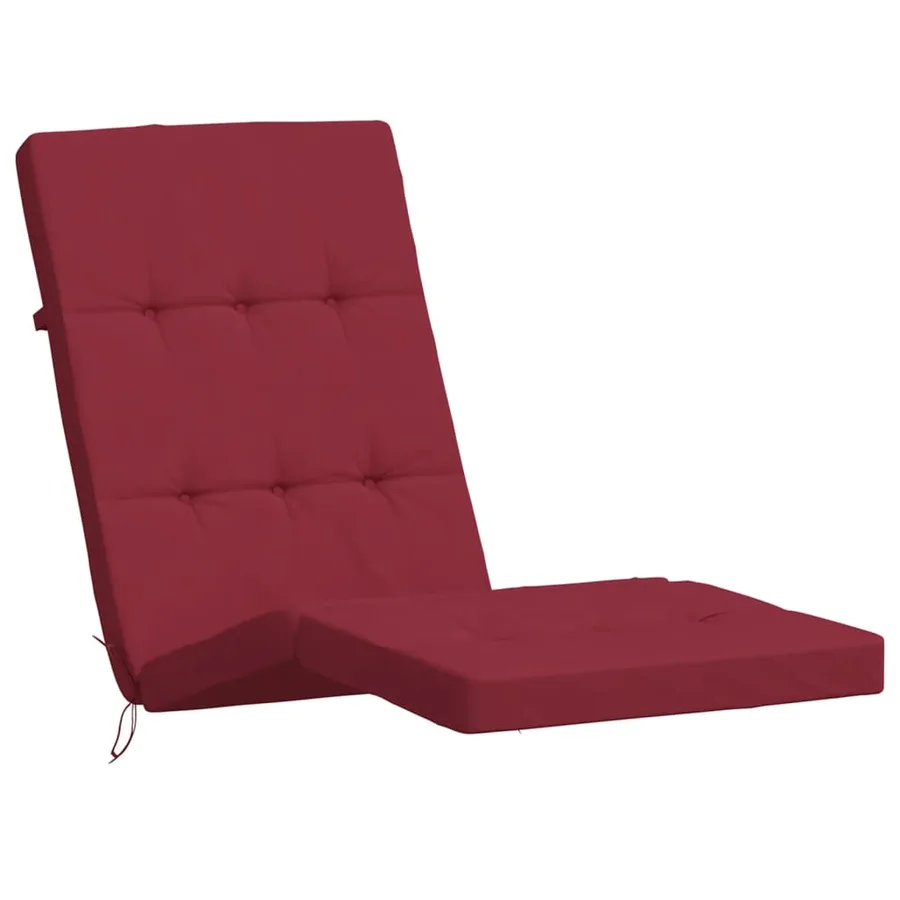 Coussins de chaise longue lot de 2 rouge bordeaux tissu oxford - 4
