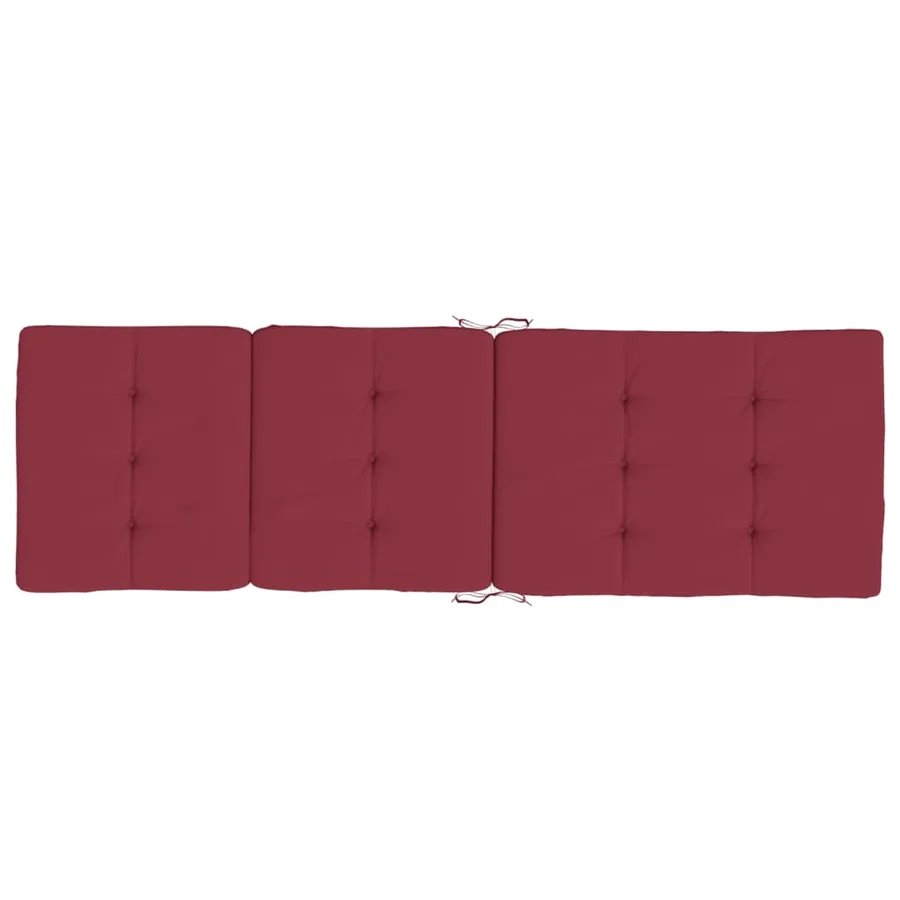 Coussins de chaise longue lot de 2 rouge bordeaux tissu oxford - 5