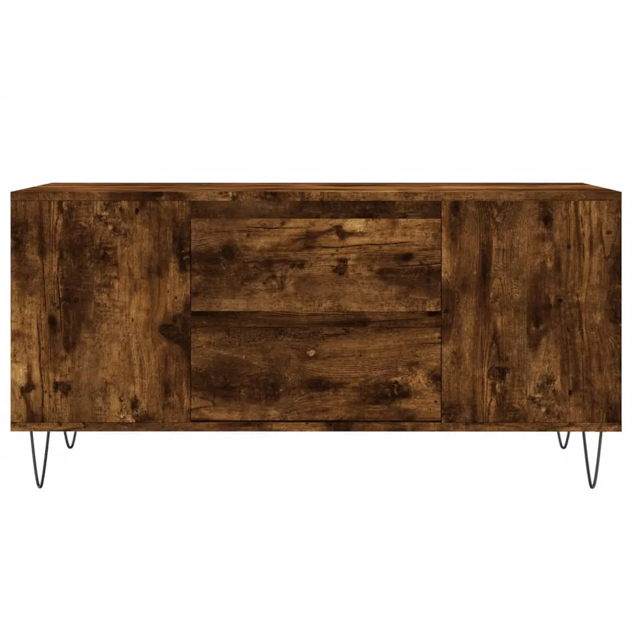 Table basse chêne fumé 102x44,5x50 cm bois d'ingénierie - 5