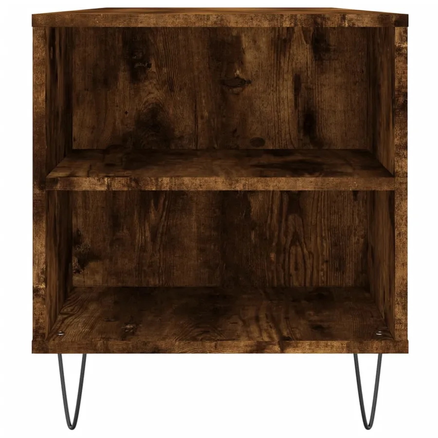 Table basse chêne fumé 102x44,5x50 cm bois d'ingénierie - 7