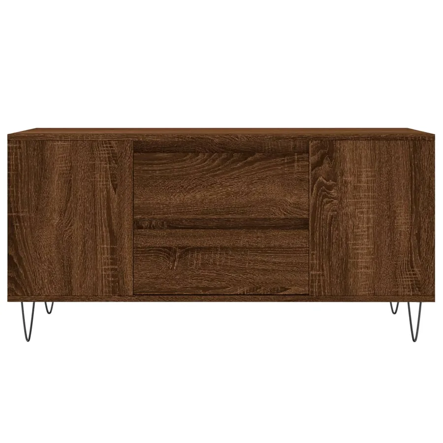 Table basse chêne marron 102x44,5x50 cm bois d'ingénierie - 5