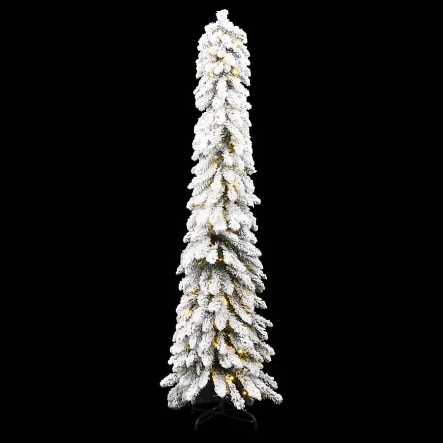 Sapin de Noël artificiel pré-éclairé avec 100 LED/neige floquée - 2