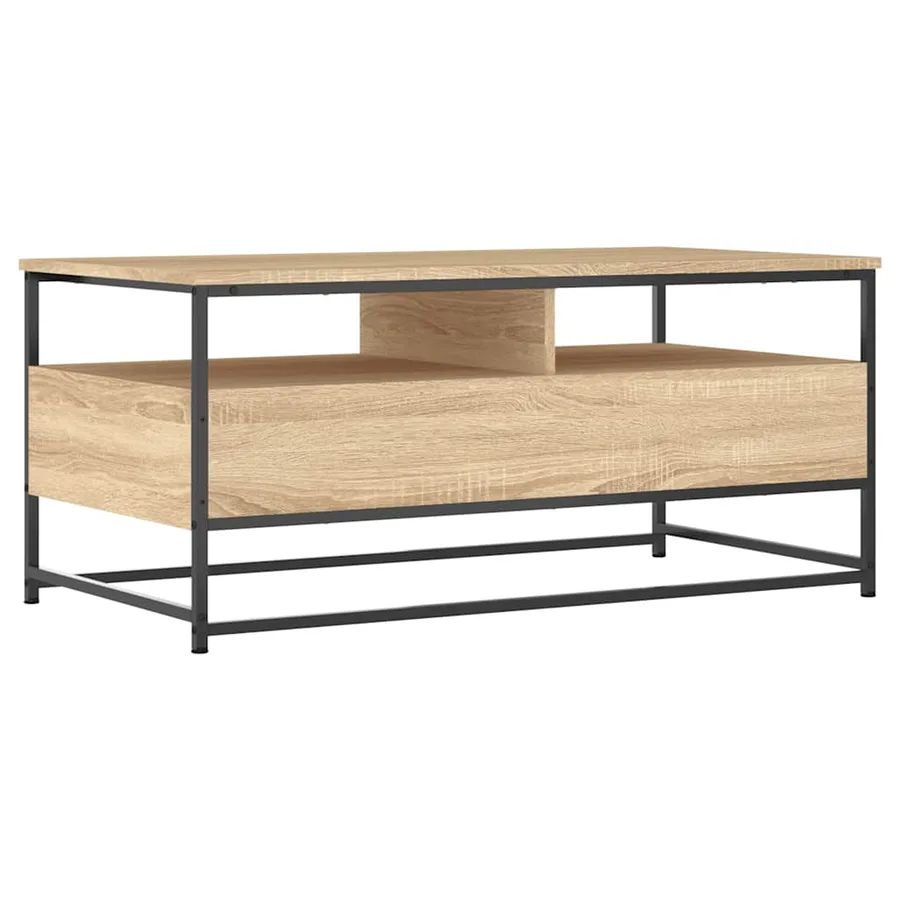 Table basse chêne sonoma 100x51x45 cm bois d'ingénierie - 5