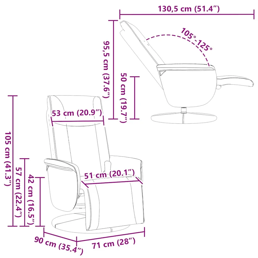 Fauteuil inclinable de massage repose-pieds blanc similicuir - 12
