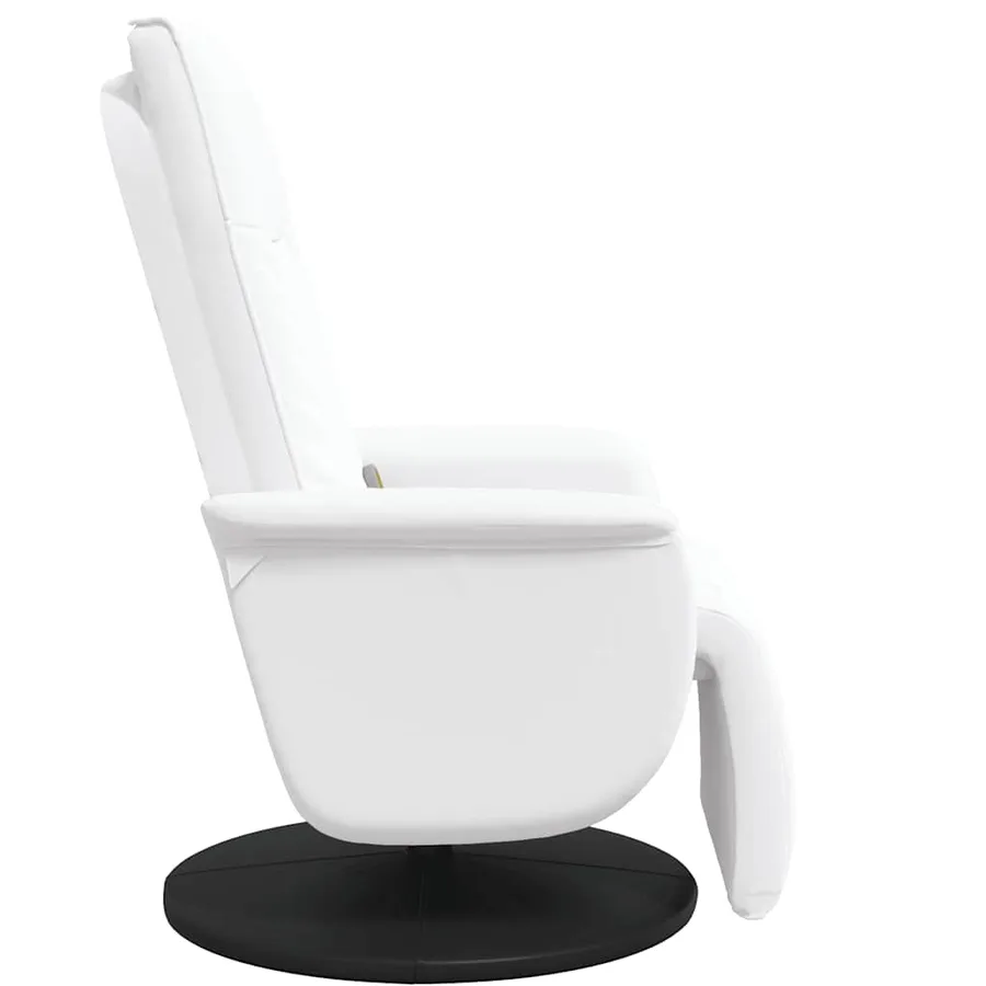 Fauteuil inclinable de massage repose-pieds blanc similicuir - 6
