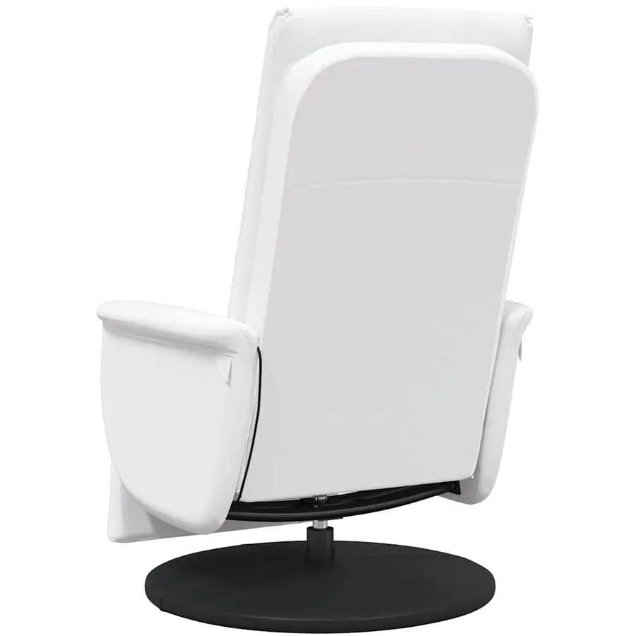Fauteuil inclinable de massage repose-pieds blanc similicuir - 7