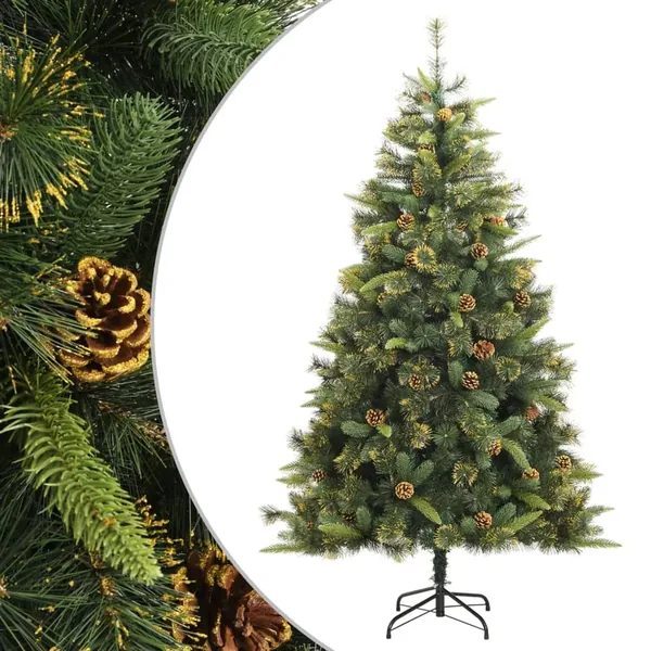 Sapin de Noël artificiel articulé avec pommes de pin 180 cm