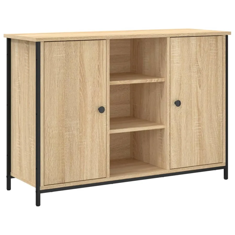 Buffet chêne sonoma 100x35x70 cm bois d'ingénierie - 2