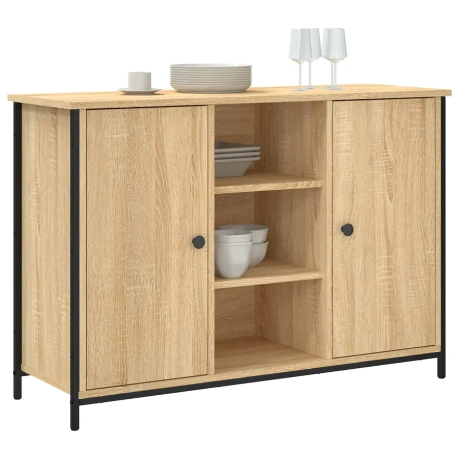 Buffet chêne sonoma 100x35x70 cm bois d'ingénierie - 3