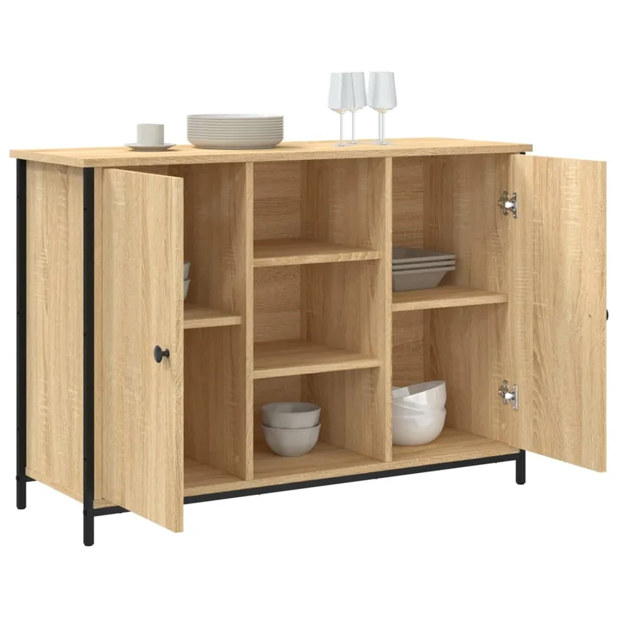 Buffet chêne sonoma 100x35x70 cm bois d'ingénierie - 4