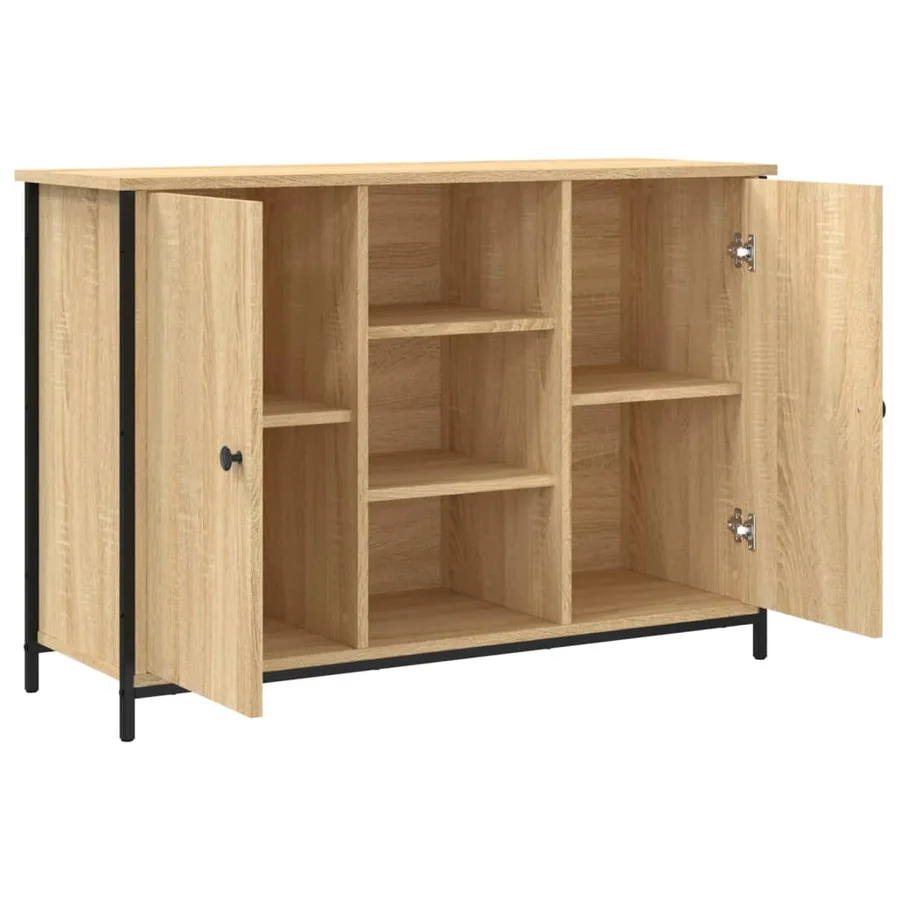 Buffet chêne sonoma 100x35x70 cm bois d'ingénierie - 5