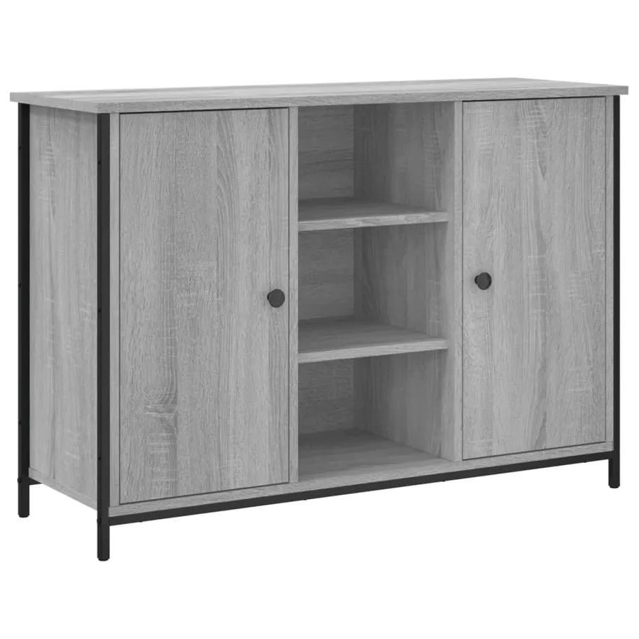Buffet sonoma gris 100x35x70 cm bois d'ingénierie - 2