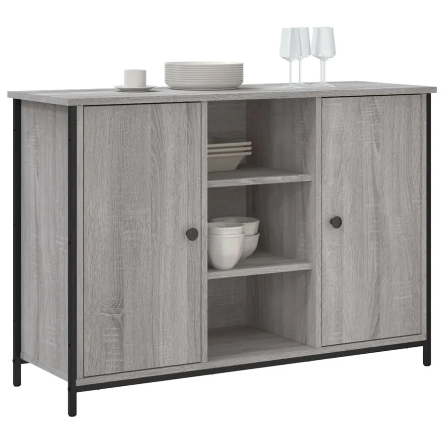 Buffet sonoma gris 100x35x70 cm bois d'ingénierie - 3