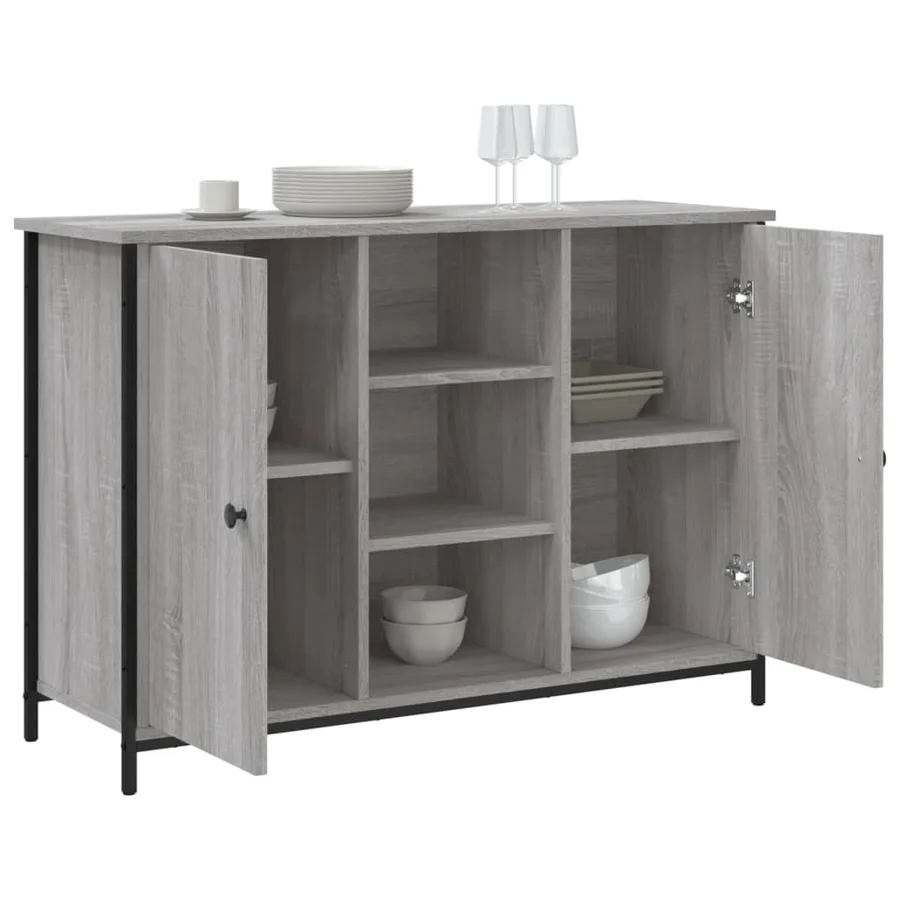 Buffet sonoma gris 100x35x70 cm bois d'ingénierie - 4