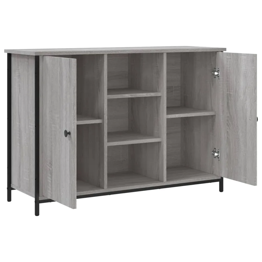 Buffet sonoma gris 100x35x70 cm bois d'ingénierie - 5