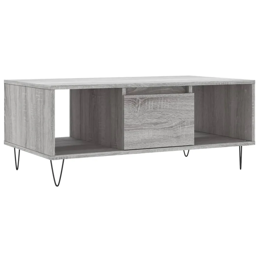 Table basse Sonoma gris 90x50x36,5 cm Bois d'ingénierie - 2