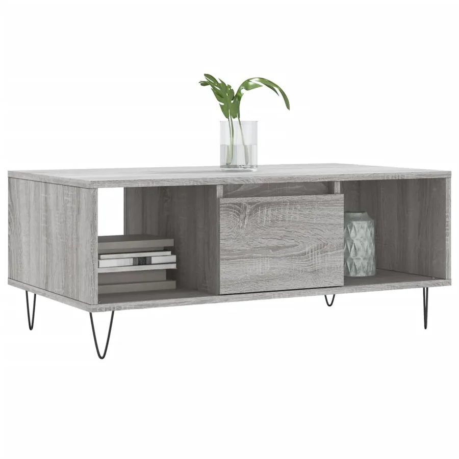 Table basse Sonoma gris 90x50x36,5 cm Bois d'ingénierie - 3