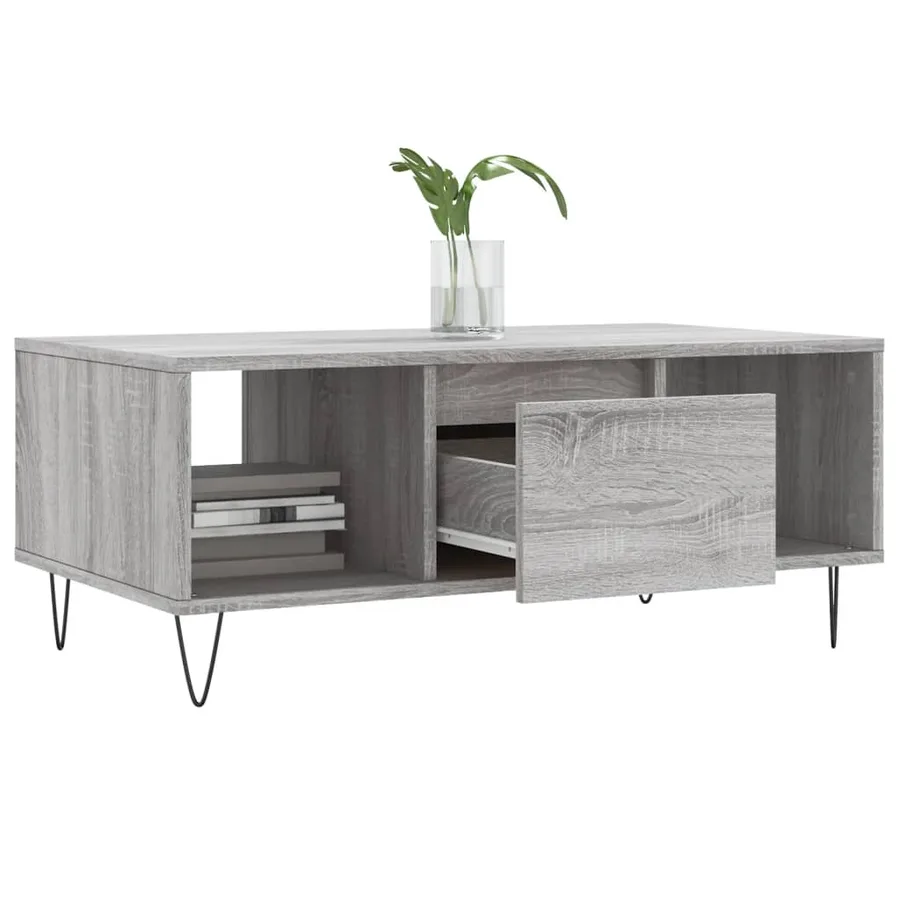 Table basse Sonoma gris 90x50x36,5 cm Bois d'ingénierie - 4