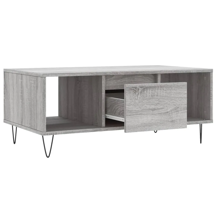 Table basse Sonoma gris 90x50x36,5 cm Bois d'ingénierie - 6