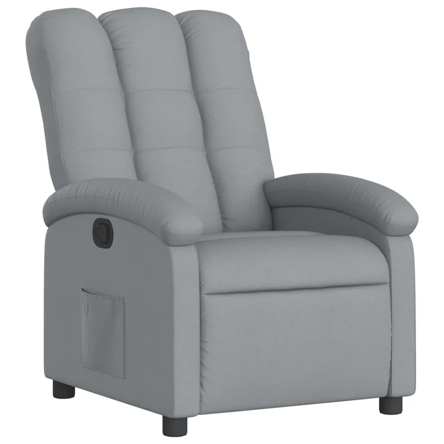 Fauteuil inclinable en tissu gris clair - 2