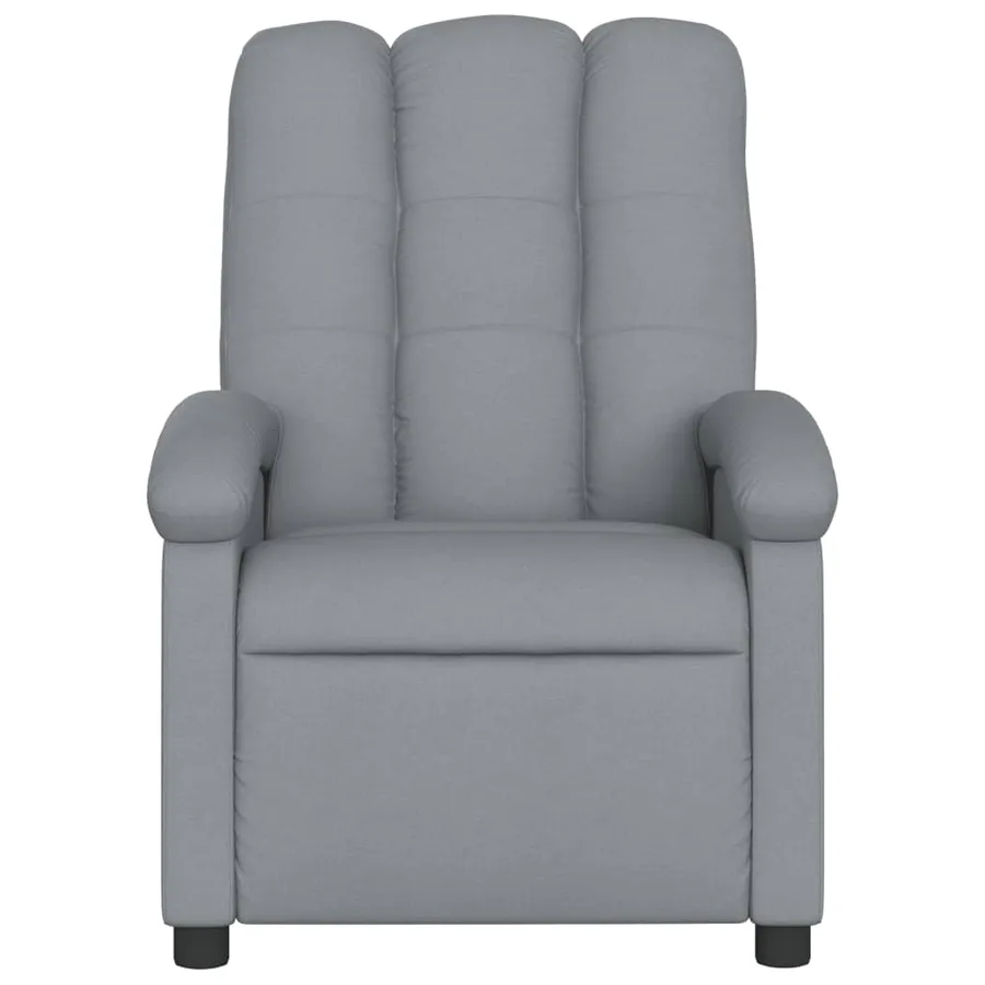 Fauteuil inclinable en tissu gris clair - 3