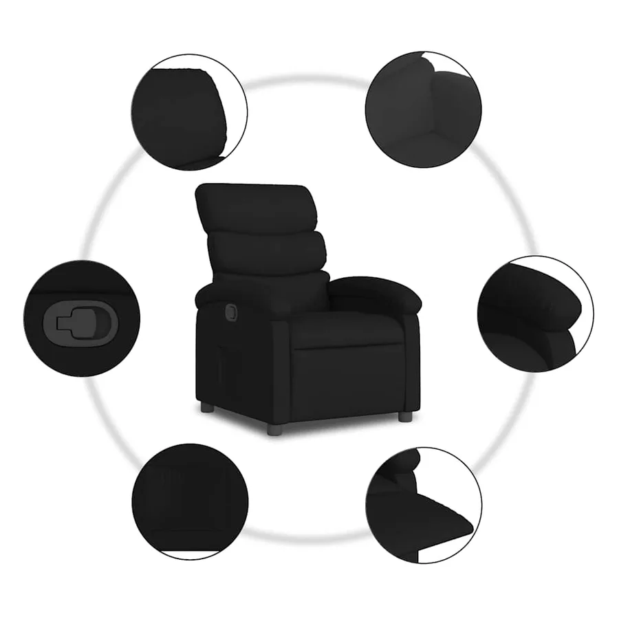 Fauteuil inclinable Noir Tissu - 8