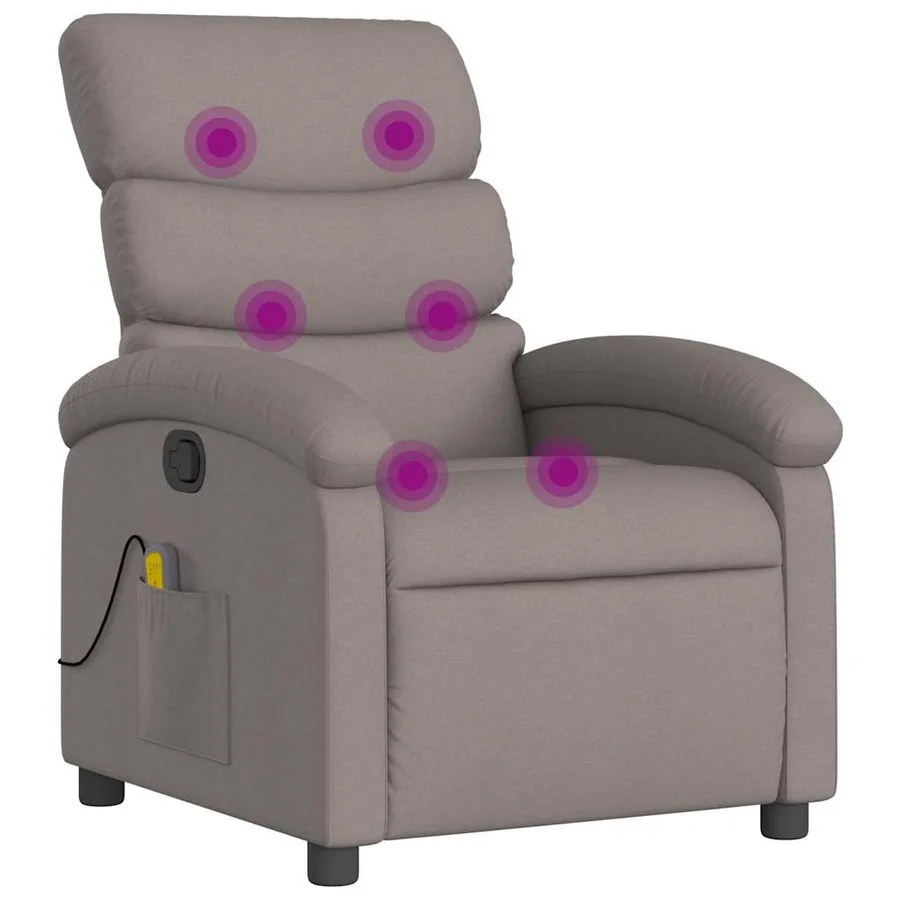 Fauteuil de massage inclinable Taupe Tissu - 2