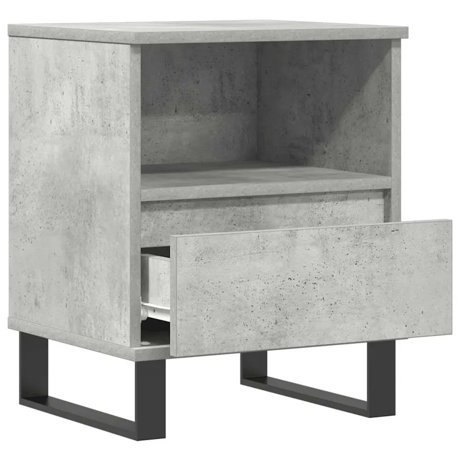 Table de chevet gris béton 40x35x50 cm bois d’ingénierie - 4