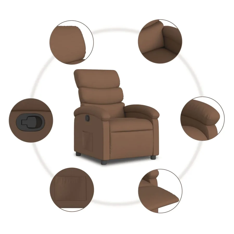 Fauteuil inclinable Marron Tissu - 7