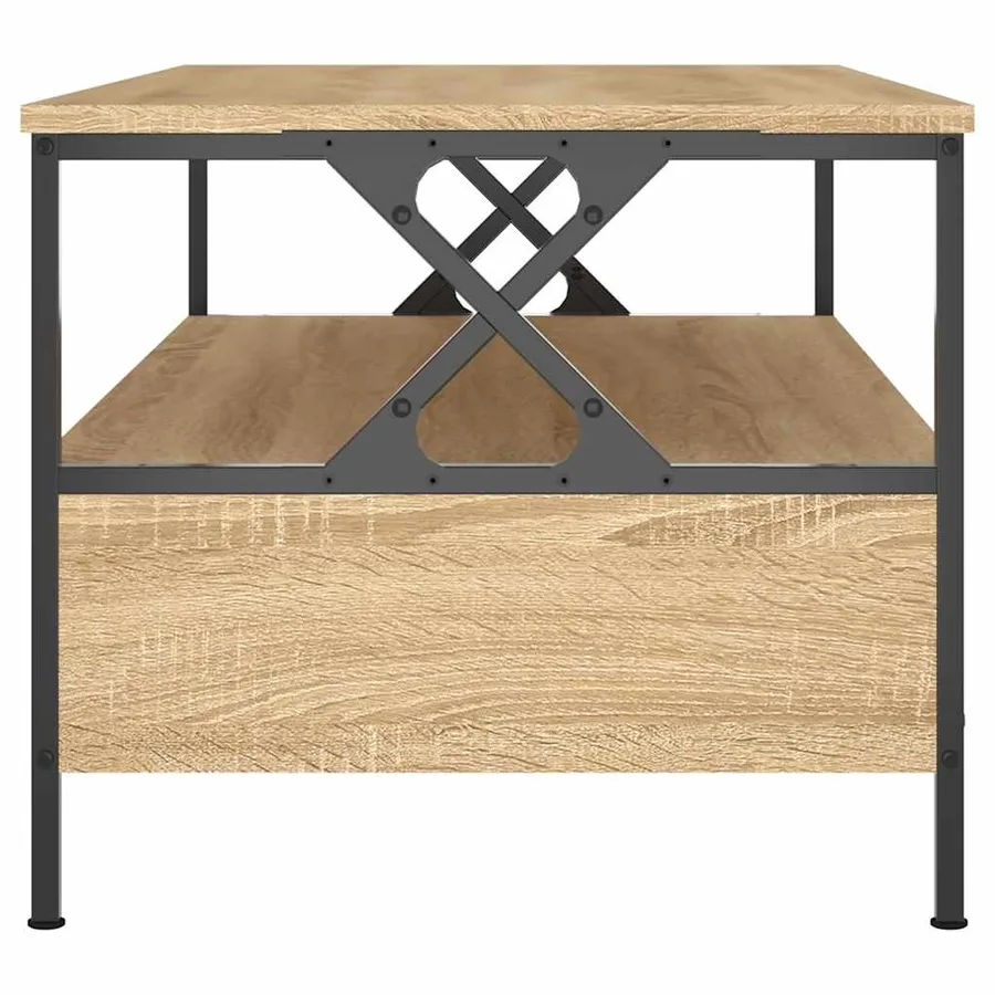 Table basse chêne sonoma 100x51x45 cm bois d'ingénierie - 7