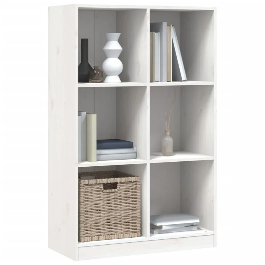 Bibliothèque blanc 70x33x110 cm bois massif de pin - 3