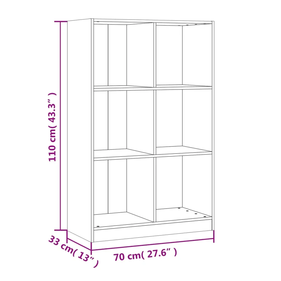 Bibliothèque blanc 70x33x110 cm bois massif de pin - 8