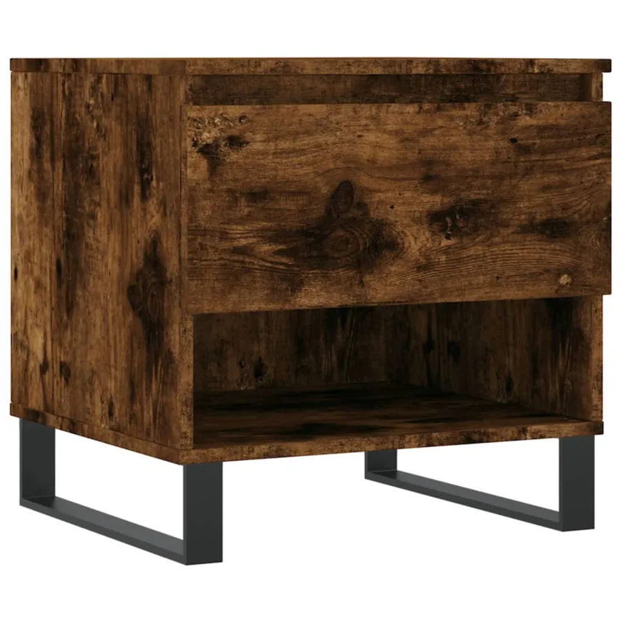 Tables basses 2 pcs chêne fumé 50x46x50 cm bois d'ingénierie - 5