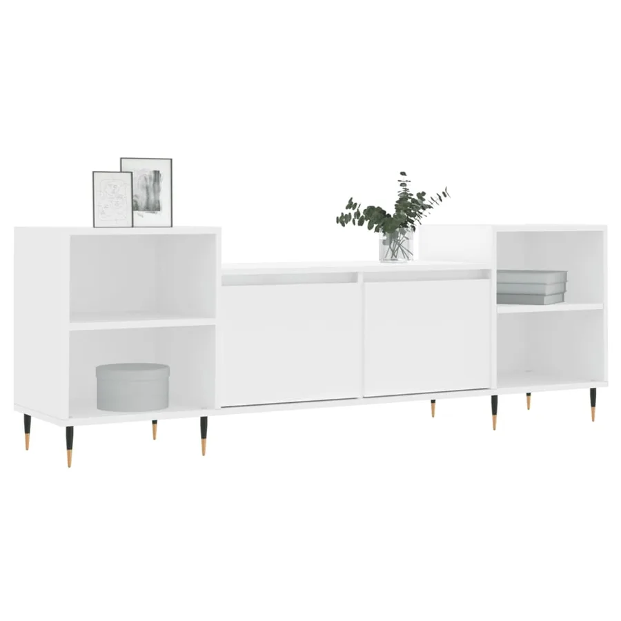 Meuble TV Blanc 160x35x55 cm Bois d'ingénierie - 3
