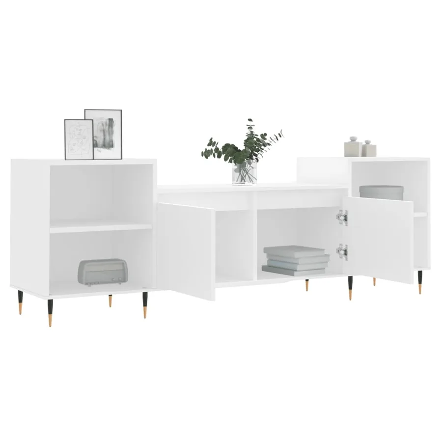 Meuble TV Blanc 160x35x55 cm Bois d'ingénierie - 4