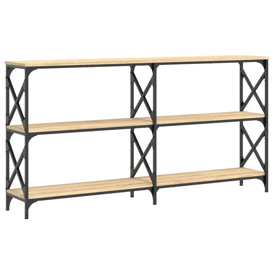 Table console chêne sonoma 156x28x80,5 cm bois d'ingénierie - 2