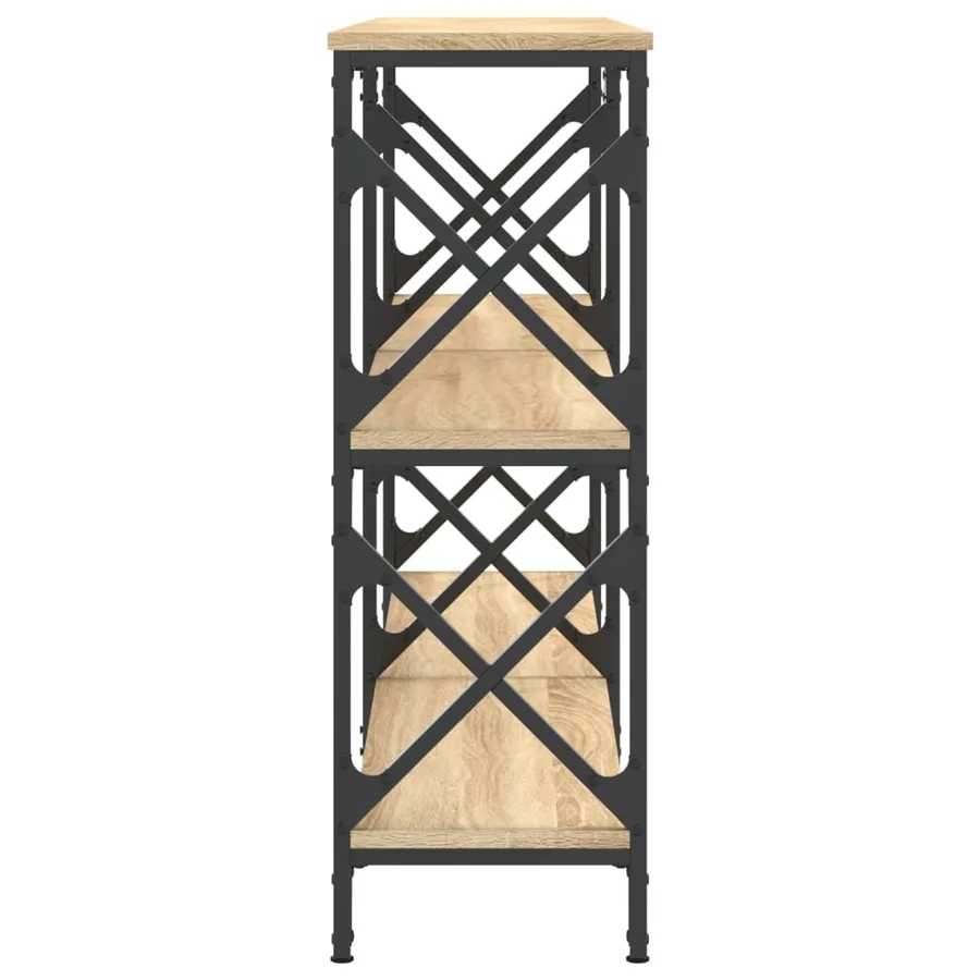 Table console chêne sonoma 156x28x80,5 cm bois d'ingénierie - 5