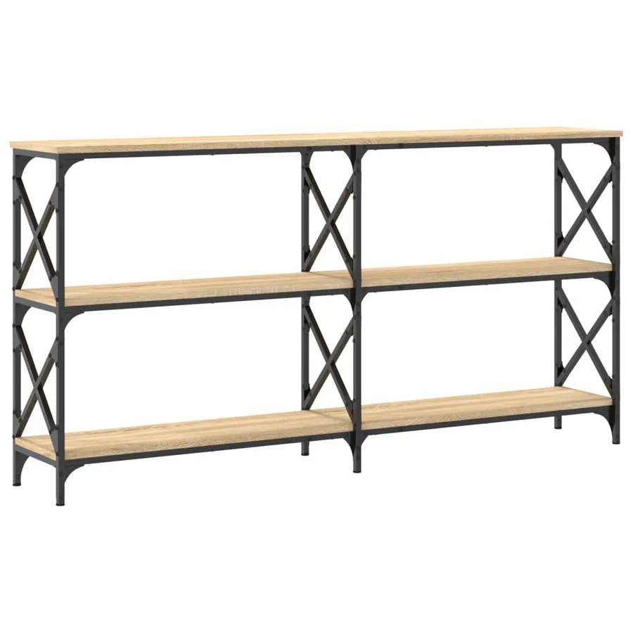 Table console chêne sonoma 156x28x80,5 cm bois d'ingénierie - 6