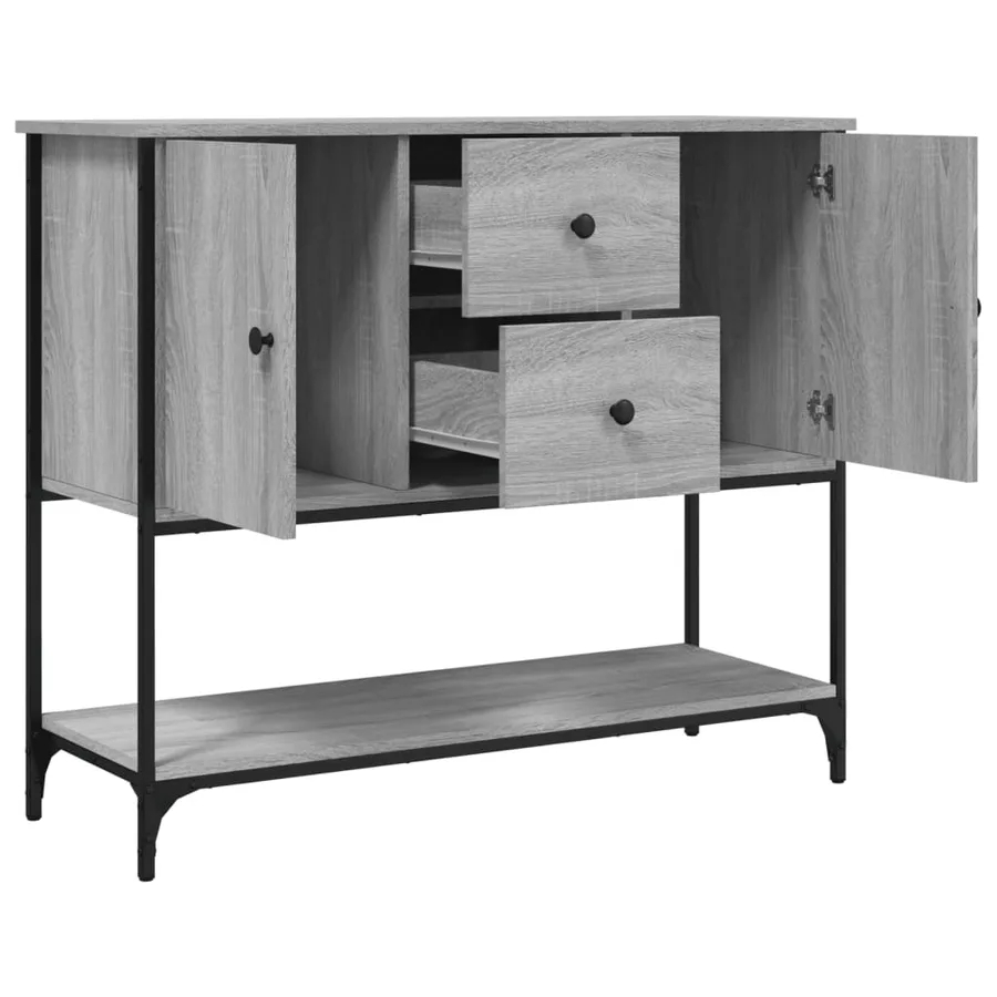 Buffet sonoma gris 100x36x85 cm bois d'ingénierie - 5