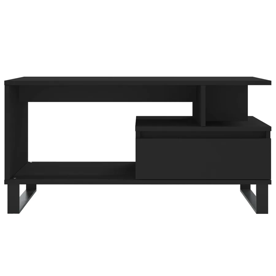 Table basse Noir 90x49x45 cm Bois d'ingénierie - 5