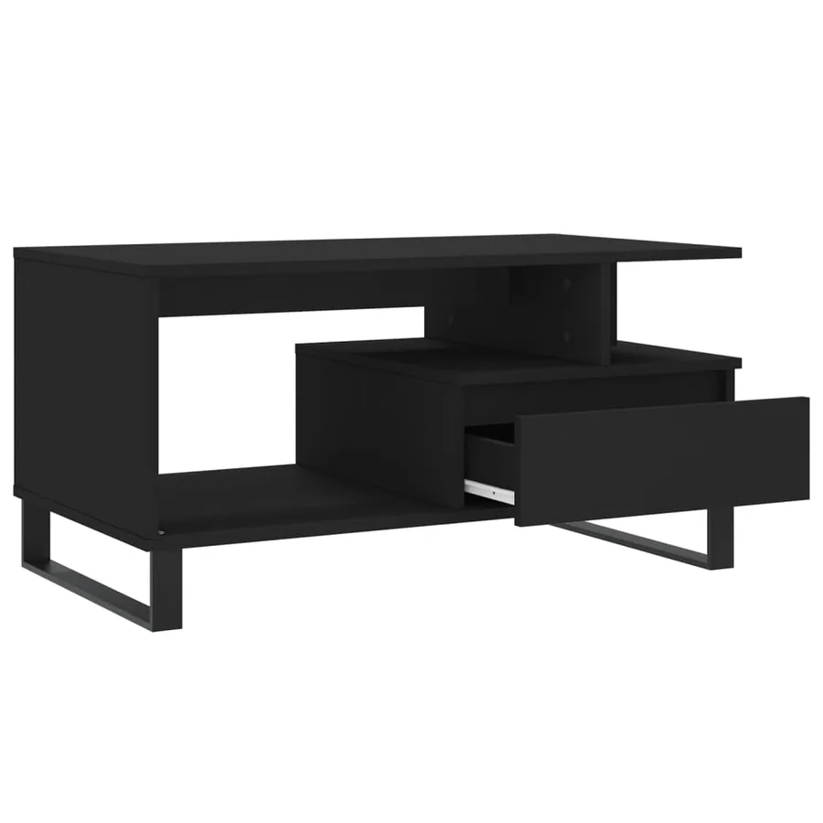 Table basse Noir 90x49x45 cm Bois d'ingénierie - 6