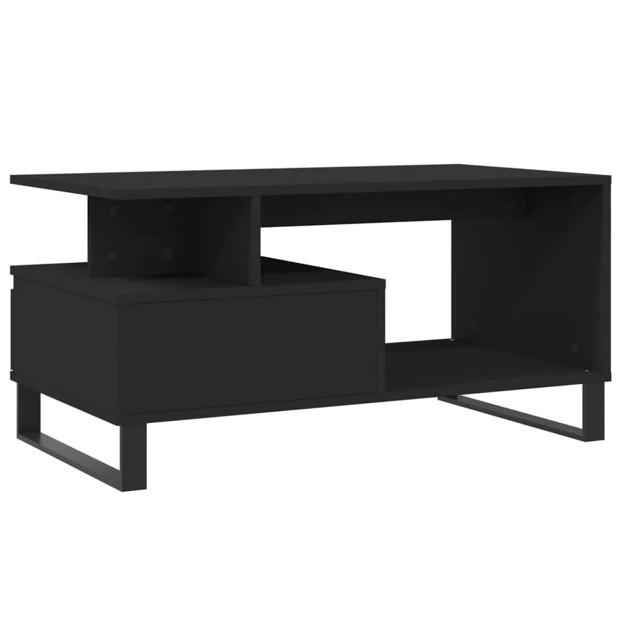 Table basse Noir 90x49x45 cm Bois d'ingénierie - 8