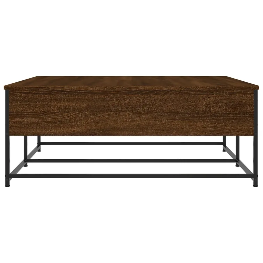 Table basse chêne marron 100x99x40 cm bois d'ingénierie - 7