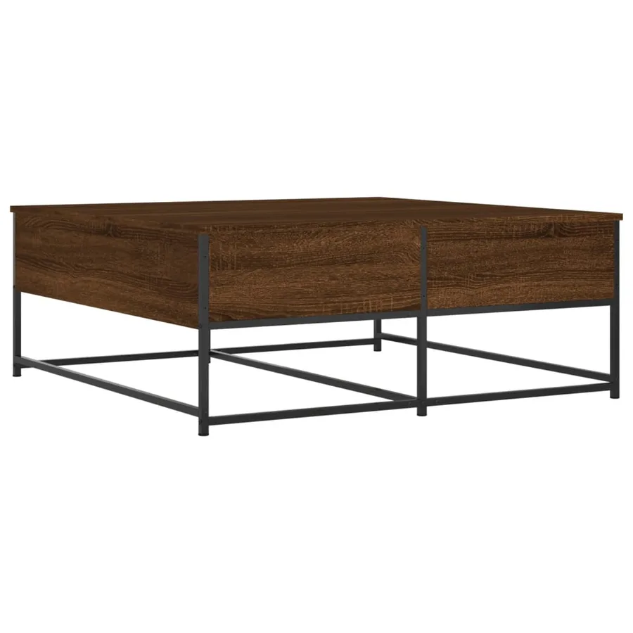Table basse chêne marron 100x99x40 cm bois d'ingénierie - 8