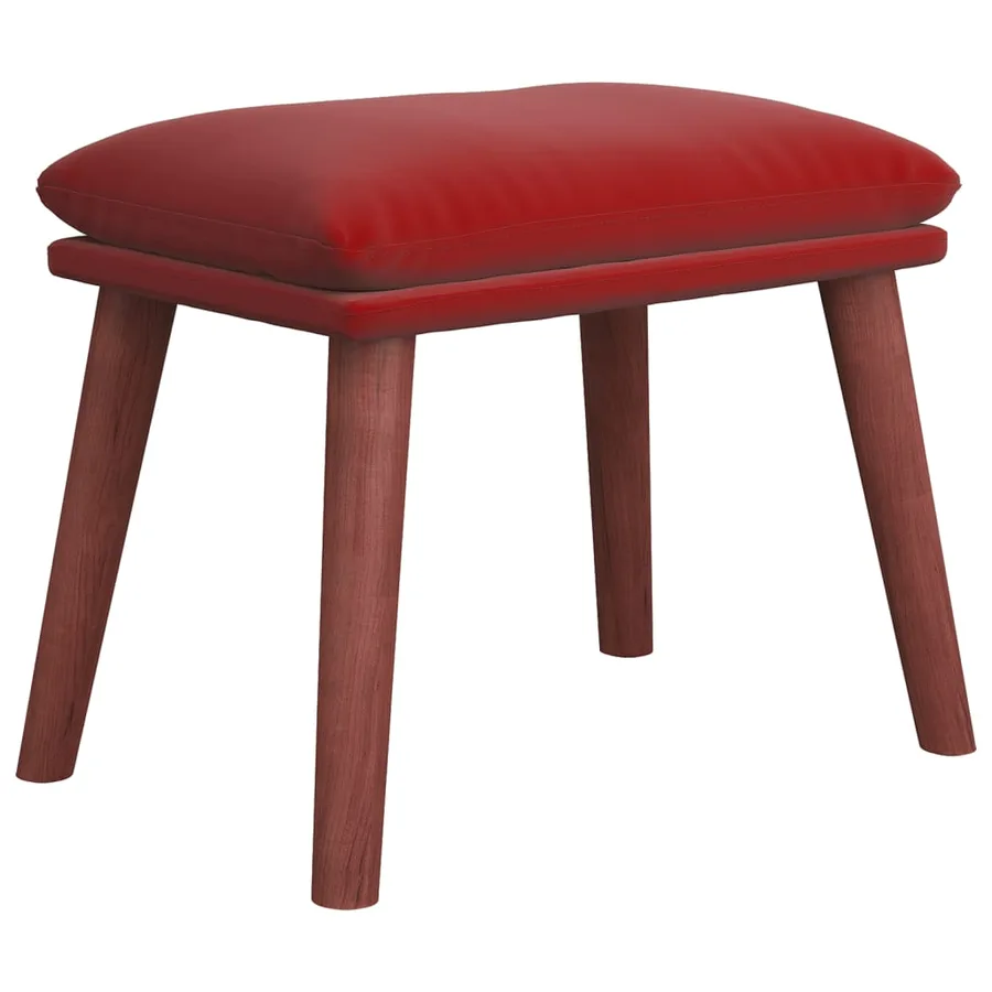 Repose-pied Rouge bordeaux 45x29,5x35 cm Velours - 2