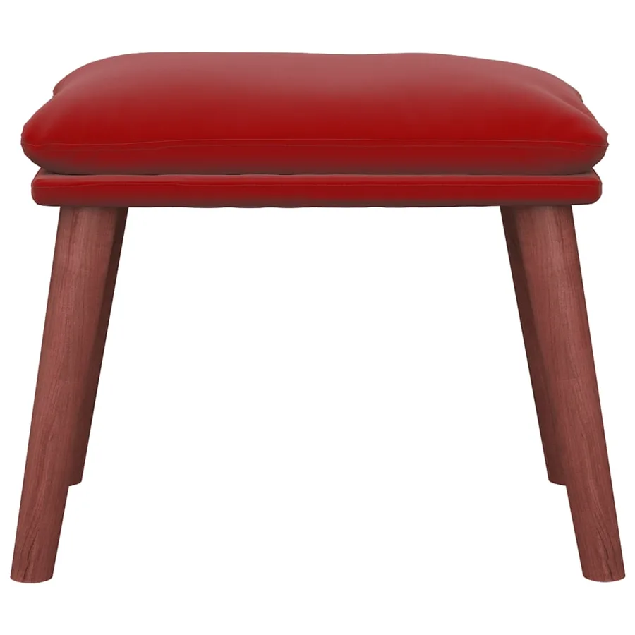 Repose-pied Rouge bordeaux 45x29,5x35 cm Velours - 3
