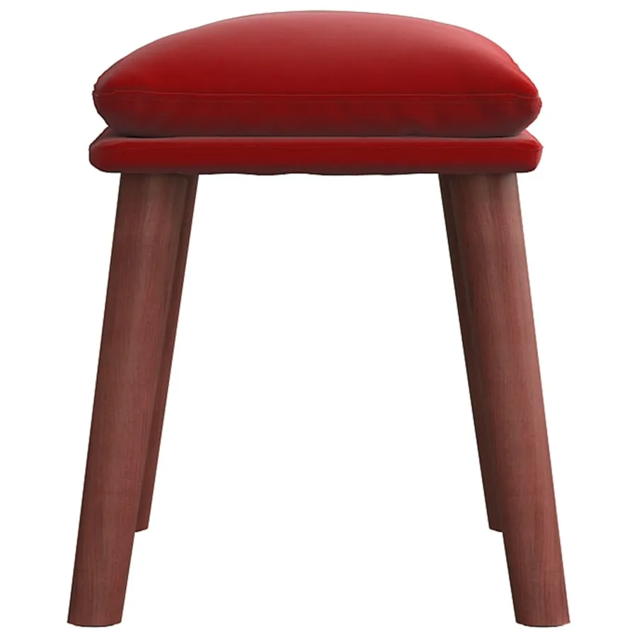 Repose-pied Rouge bordeaux 45x29,5x35 cm Velours - 4